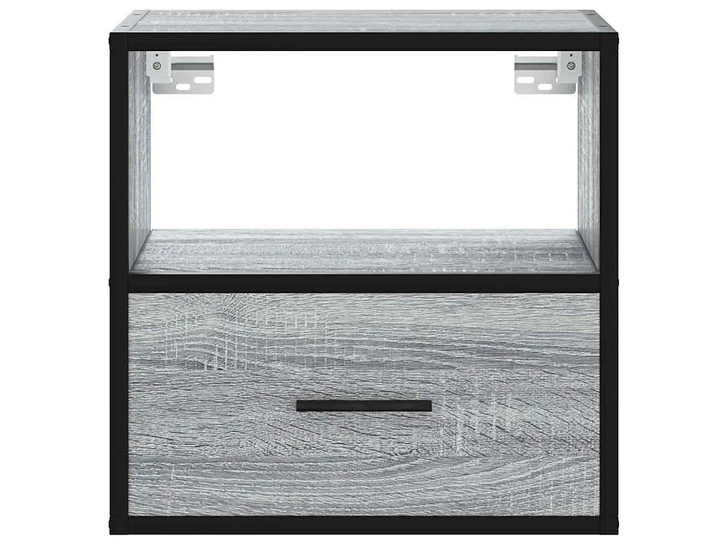 Wand-Nachttische 2 Stk. Grau Sonoma 40x31x39,5 cm