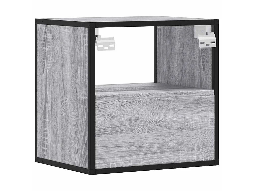 Wand-Nachttische 2 Stk. Grau Sonoma 40x31x39,5 cm