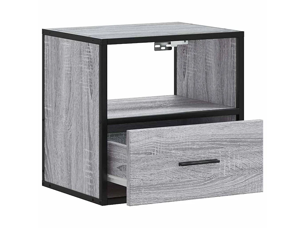Wand-Nachttische 2 Stk. Grau Sonoma 40x31x39,5 cm