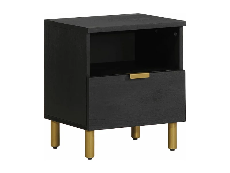 Nachttisch Schwarz 40x33x46 cm Holzwerkstoff