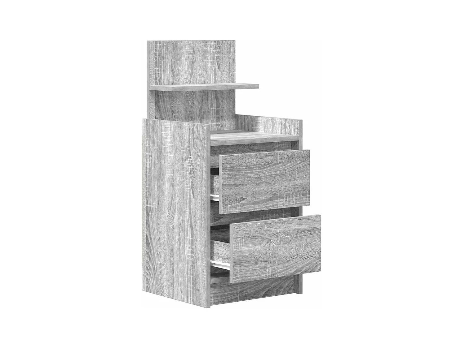 Tables de chevet avec 2 tiroirs 2 pcs sonoma gris 38x34x80 cm