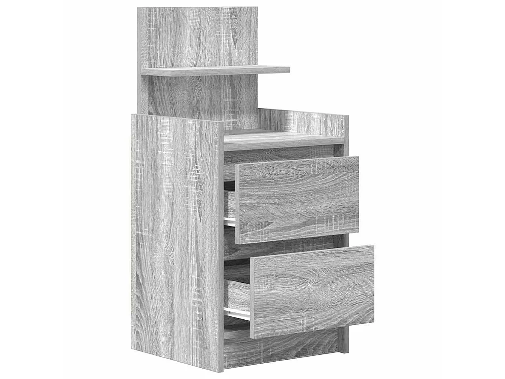 Nachtkastjes met 2 lades 2 st 38x34x80 cm grijs sonoma