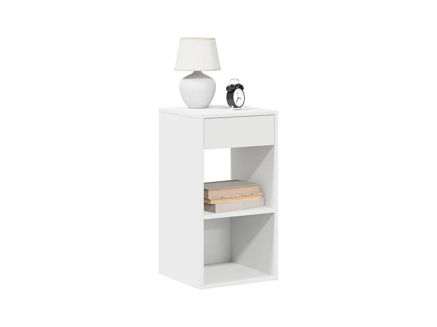 Tables de chevet avec tiroir 2 pcs blanc 35x34x66,5 cm