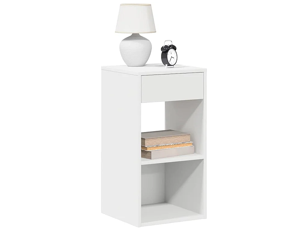 Nachttische mit Schublade 2 Stk. Weiß 35x34x66,5 cm