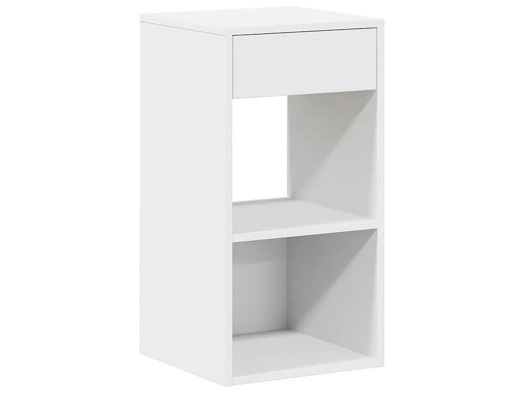 Nachttische mit Schublade 2 Stk. Weiß 35x34x66,5 cm