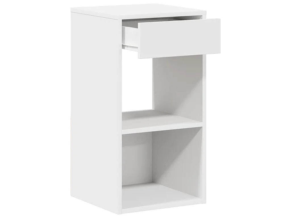 Nachttische mit Schublade 2 Stk. Weiß 35x34x66,5 cm
