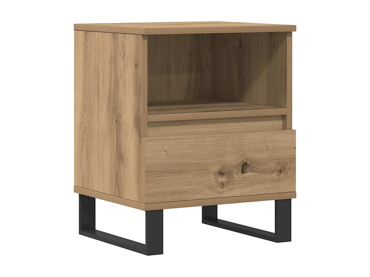 Table de chevet chêne artisanal 40x35x50 cm bois d’ingénierie