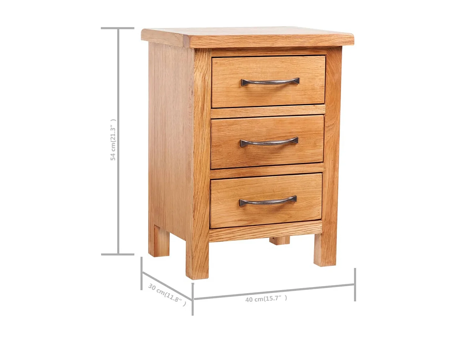 Tables de chevet 2 pcs 40x30x54 cm Bois de chêne massif