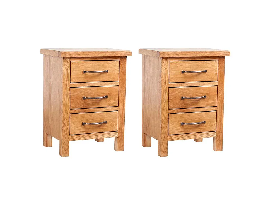 Nachtkastjes 2 st 40x30x54 cm massief eikenhout