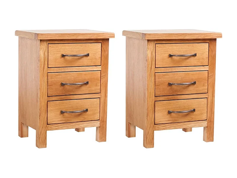 Nachttische 2 Stk. 40x30x54 cm Massivholz Eiche