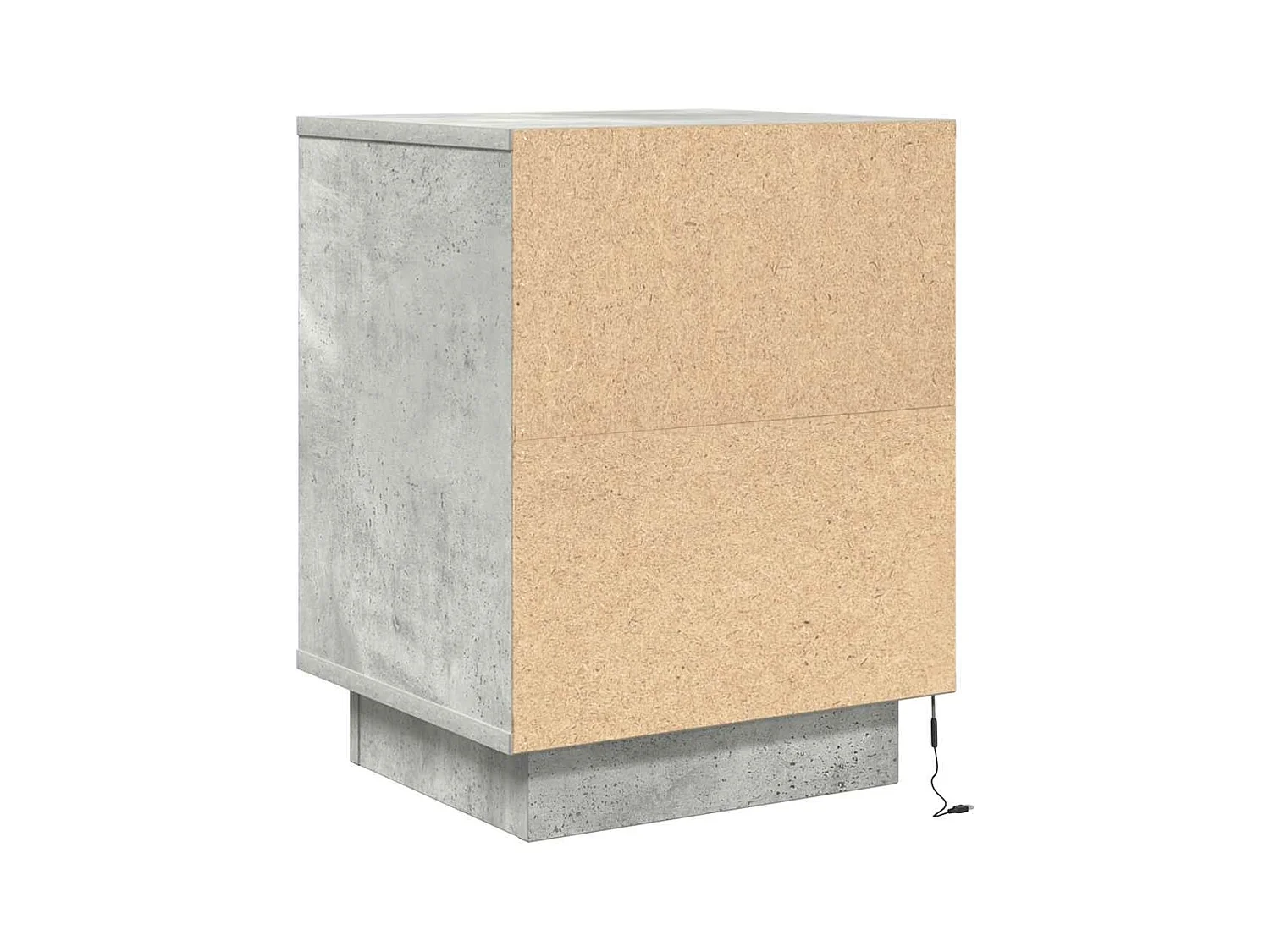 Nachtkastje met LED-verlichting 38x34x50 cm betongrijs