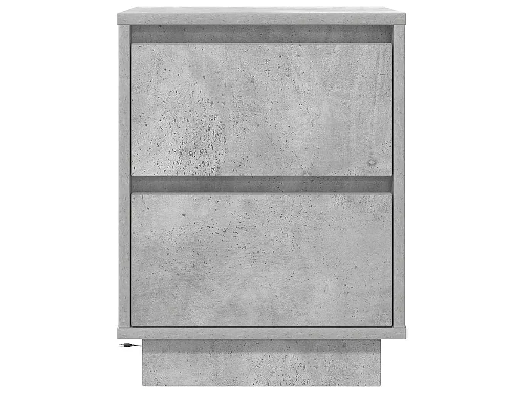 Nachtkastje met LED-verlichting 38x34x50 cm betongrijs
