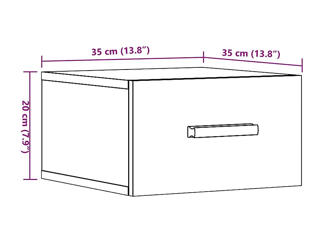 Tables de chevet murales 2 pcs vieux bois 35x35x20 cm