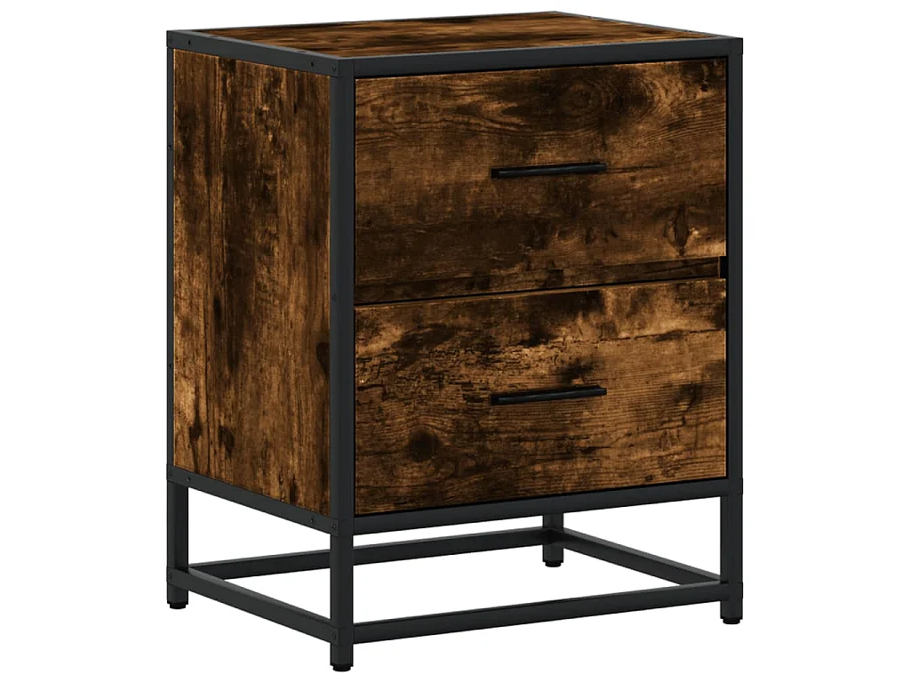 Nachtkastjes 2 st 40x31x50 cm bewerkt hout gerookt eikenkleurig