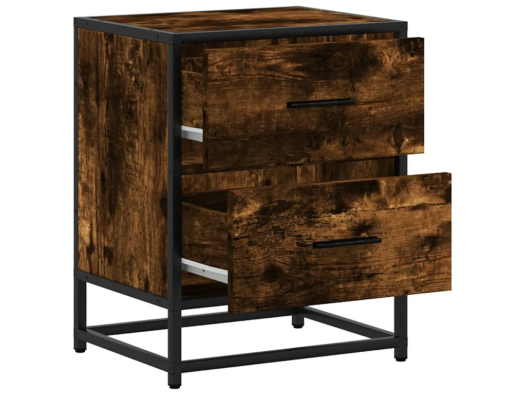 Nachtkastjes 2 st 40x31x50 cm bewerkt hout gerookt eikenkleurig