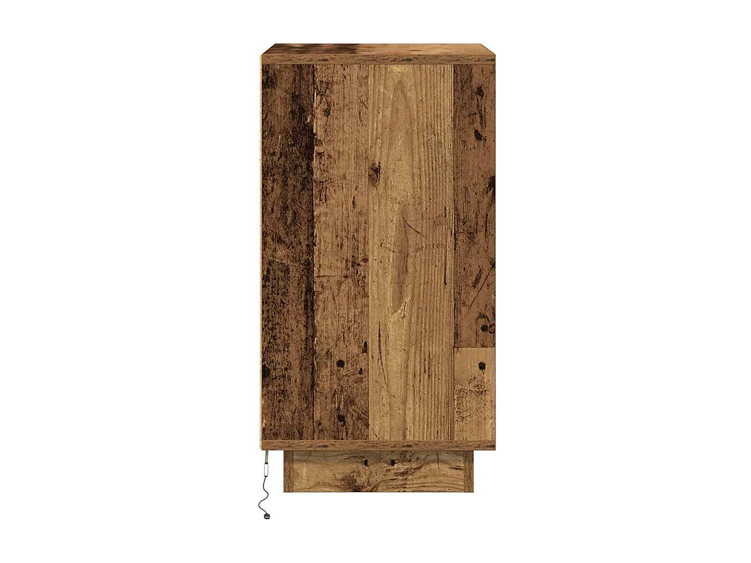 Table de chevet avec lumières LED vieux bois 38x34x65 cm