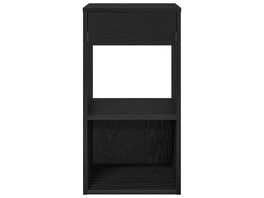 Comodini con Cassetto 2 pz Rovere Neri 35x34x66,5 cm