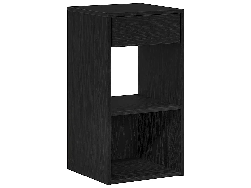 Comodini con Cassetto 2 pz Rovere Neri 35x34x66,5 cm