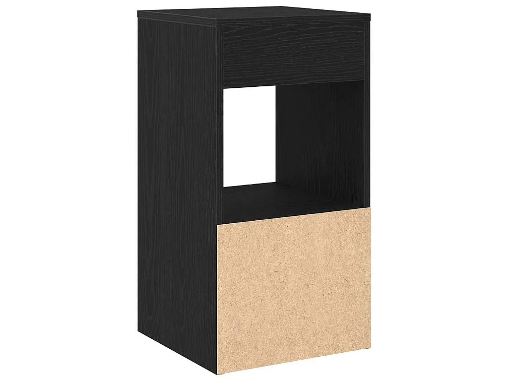 Comodini con Cassetto 2 pz Rovere Neri 35x34x66,5 cm
