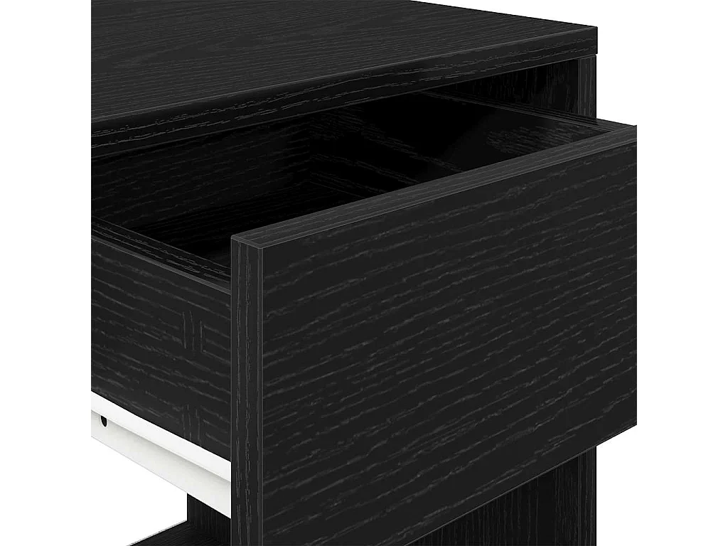 Comodini con Cassetto 2 pz Rovere Neri 35x34x66,5 cm