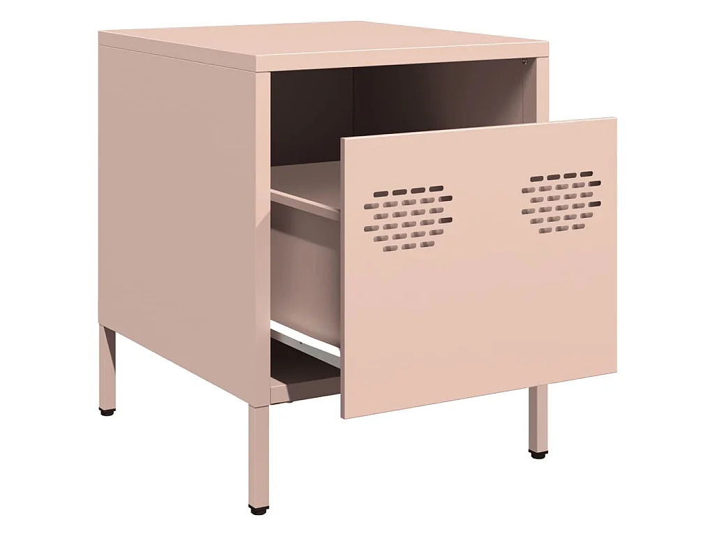 Tables de chevet 2 pcs rose 35x39x43,5 cm acier