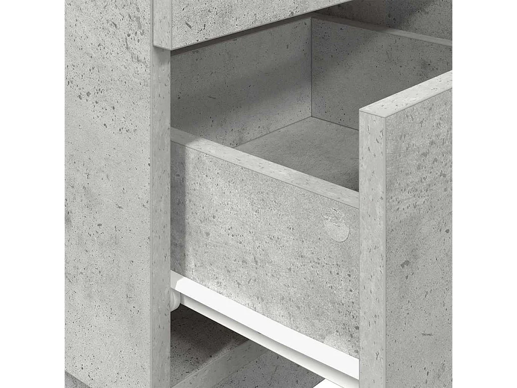 Nachttisch mit 2 Schubladen Betongrau 36x36x68 cm