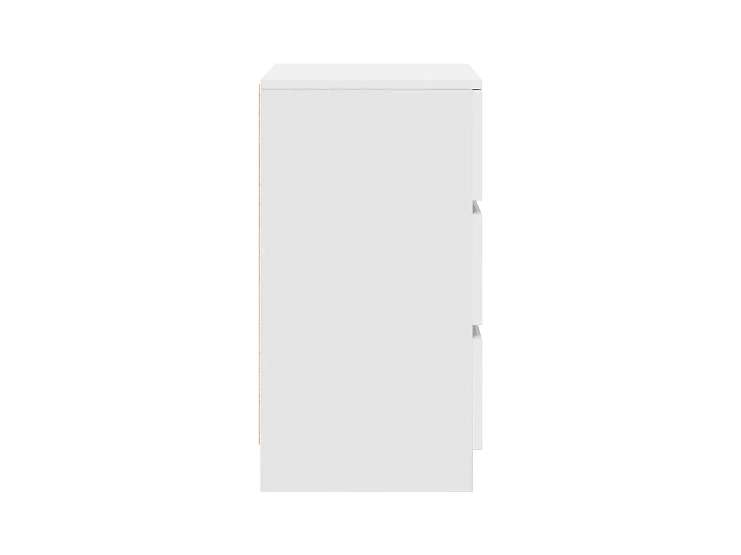 Tables de chevet avec 3 tiroirs 2 pcs blanc 39x35x65 cm