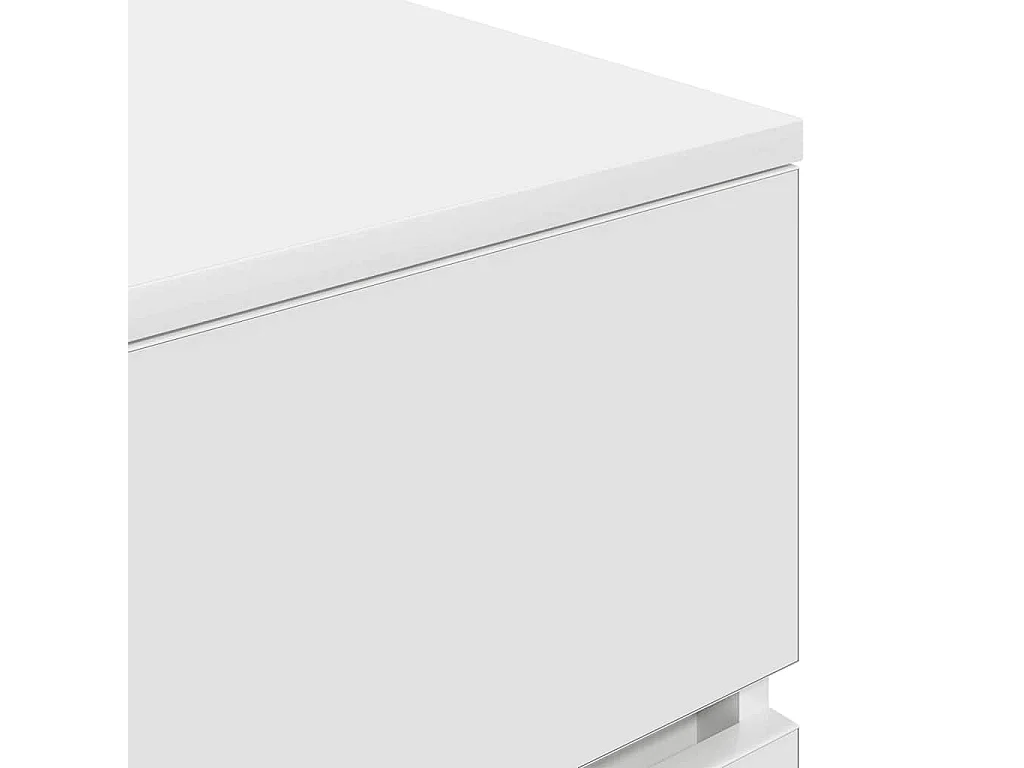 Tables de chevet avec 3 tiroirs 2 pcs blanc 39x35x65 cm