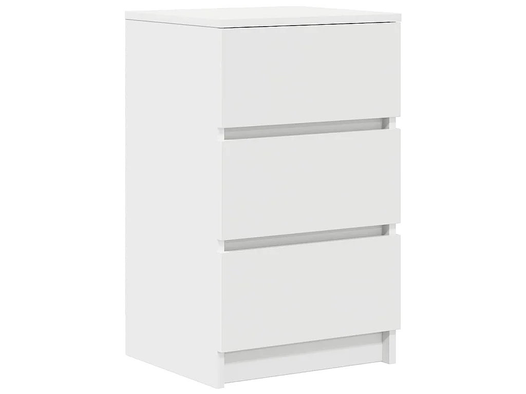 Mesas de cabeceira 3 gavetas 2 pcs 39x35x65cm branco