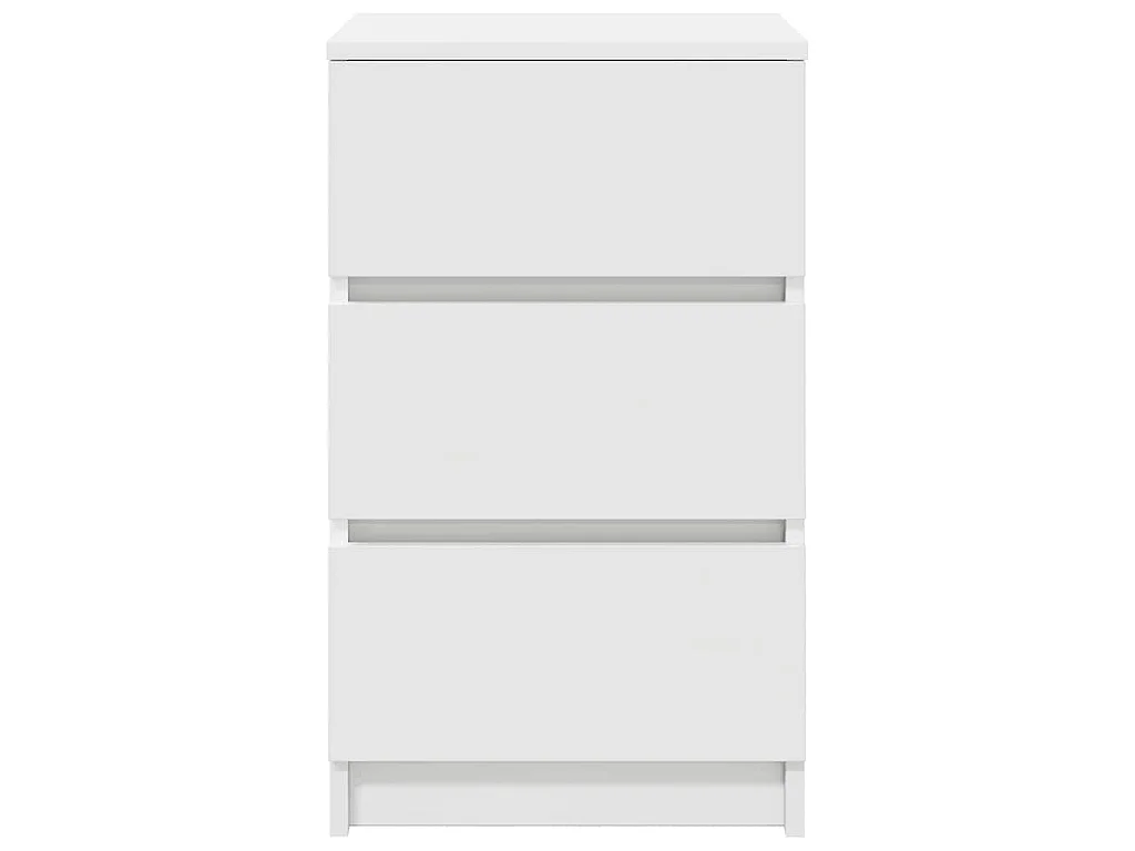 Mesas de cabeceira 3 gavetas 2 pcs 39x35x65cm branco