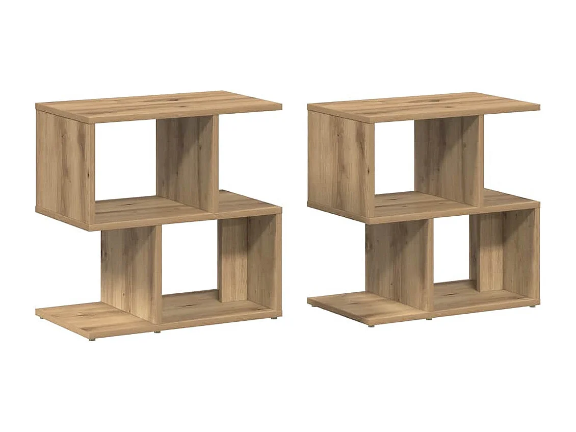 Tables de chevet 2 pcs chêne artisanal bois d'ingénierie
