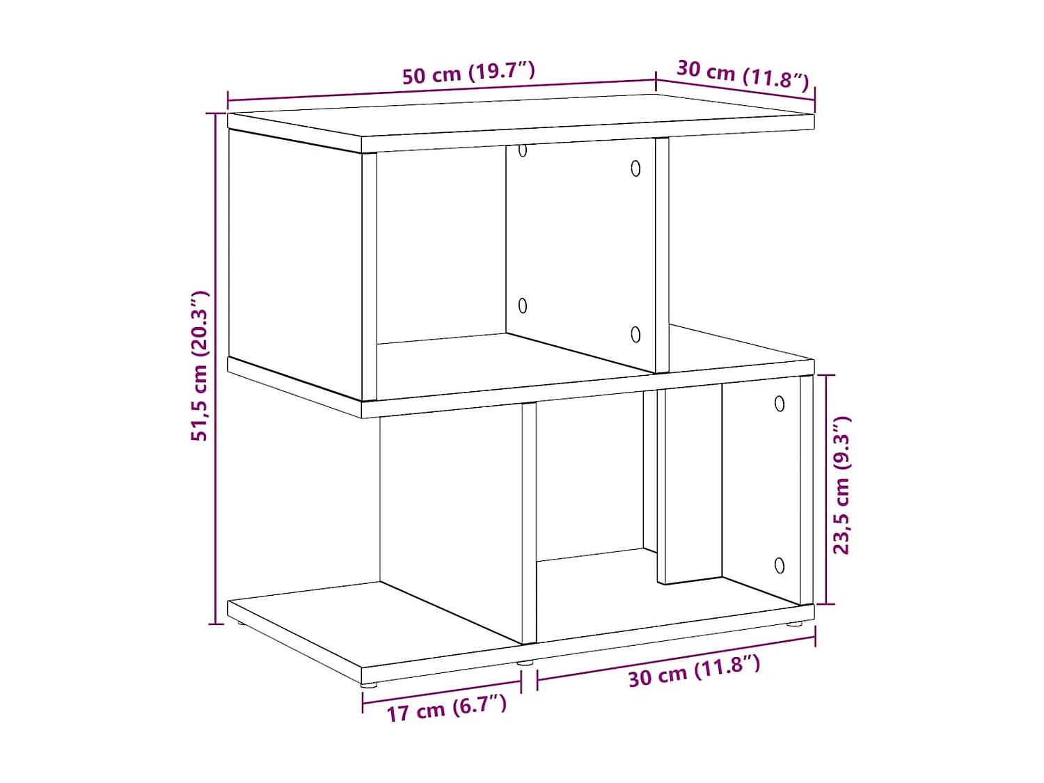 Nachttische 2 Stk. Artisan-Eiche 50x30x51,5 cm Holzwerkstoff