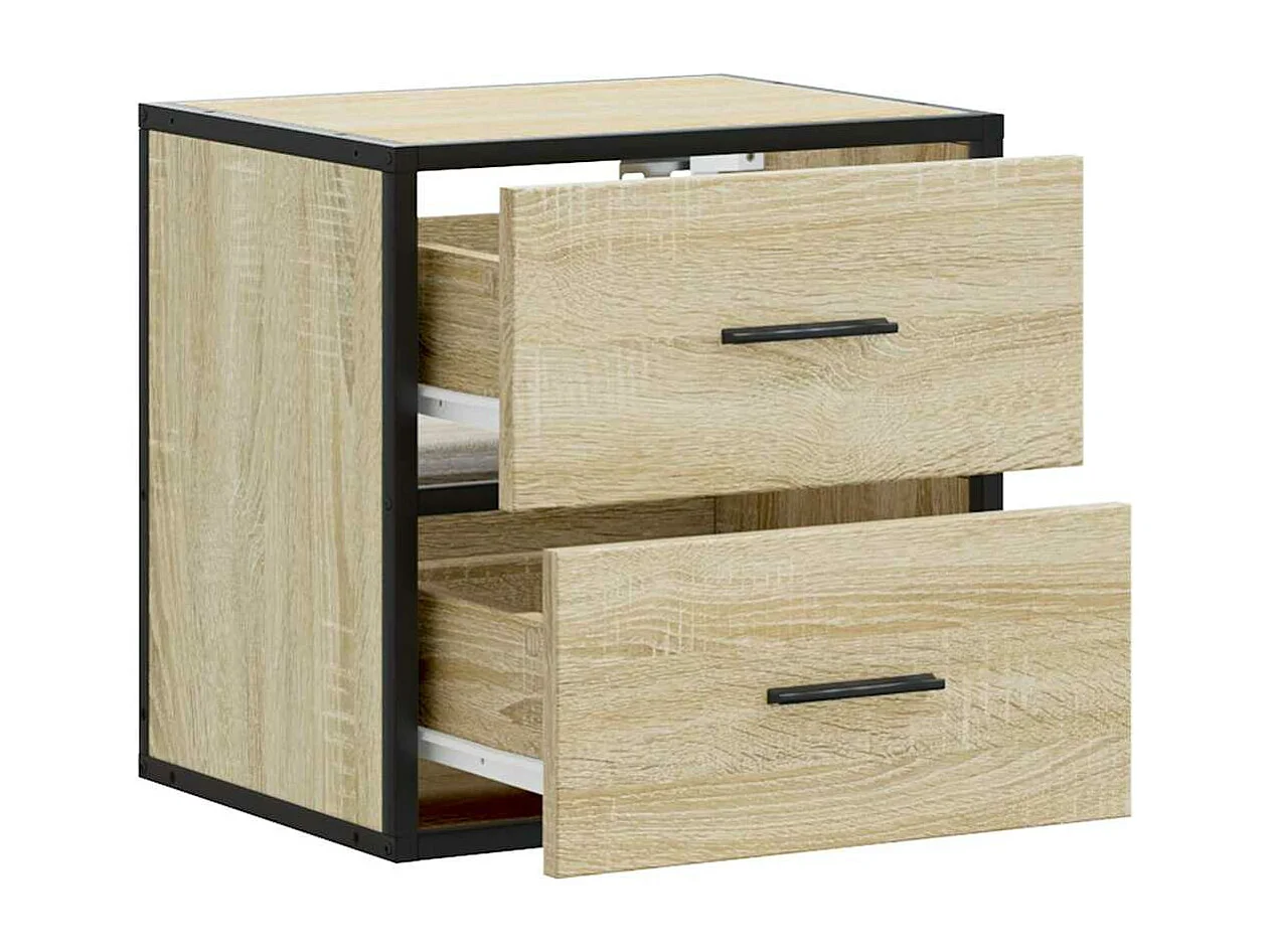 Table de chevet murale chêne sonoma 40x31x39,5 cm