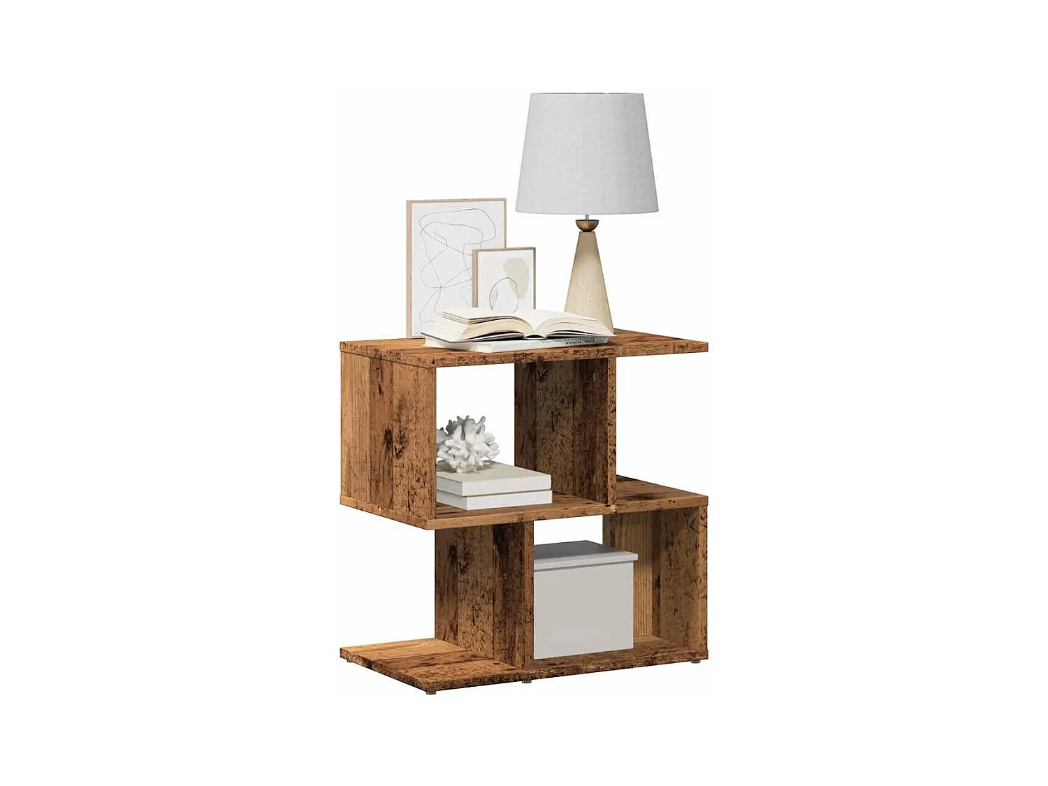 Tables de chevet 2pcs vieux bois 50x30x51,5cm bois d'ingénierie