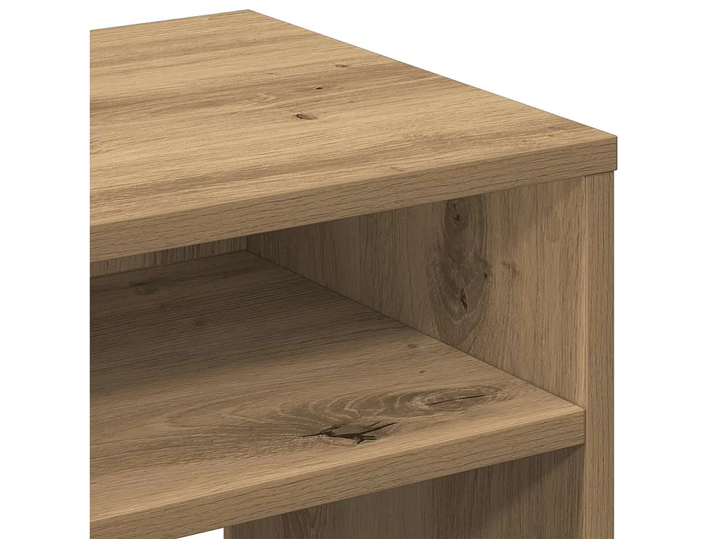 Table de chevet chêne artisanal 40x30x40 cm bois d'ingénierie