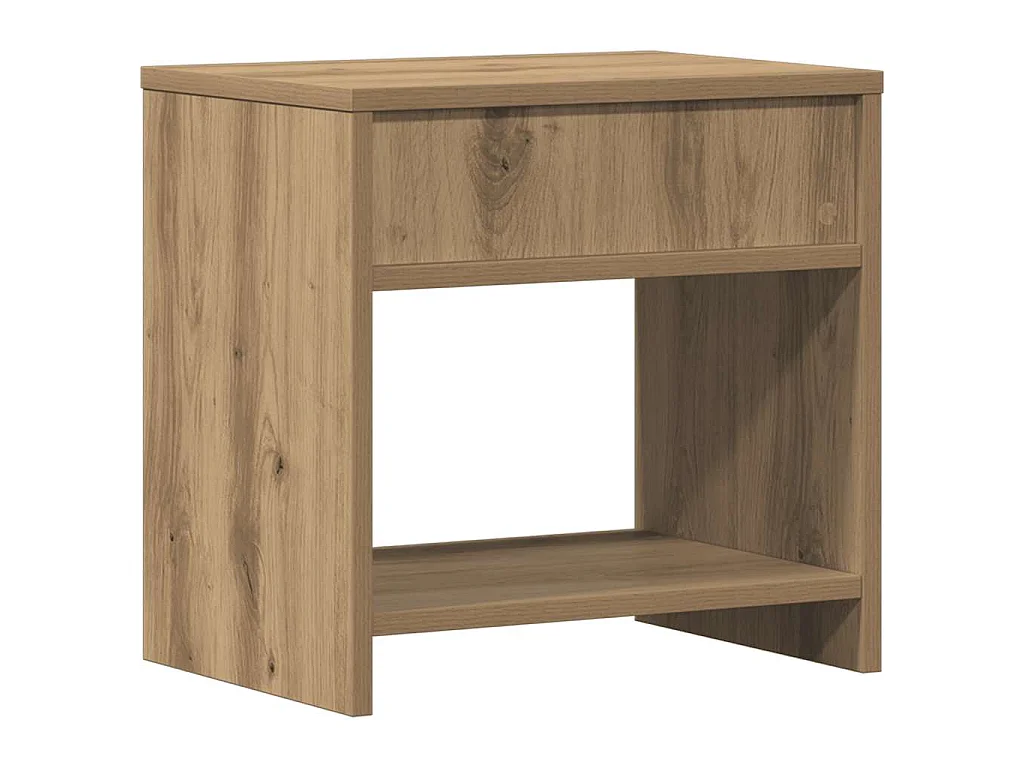 Table de chevet chêne artisanal 40x30x40 cm bois d'ingénierie