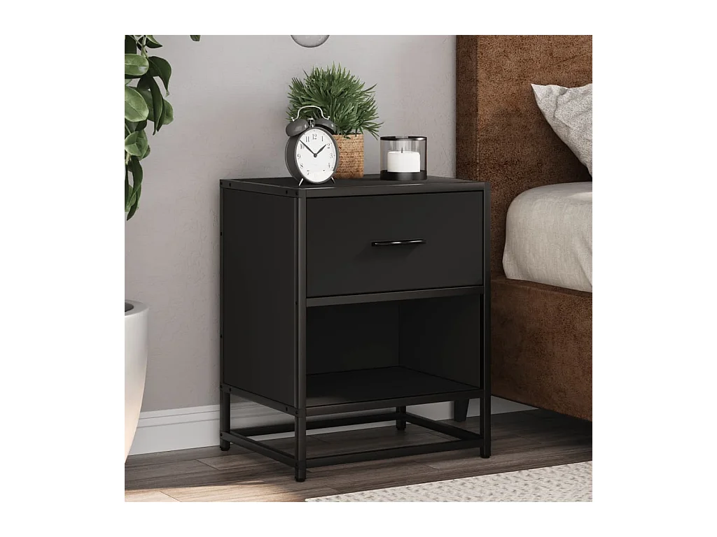 Tables de chevet 2 pcs noir 40x31x50 cm bois d'ingénierie