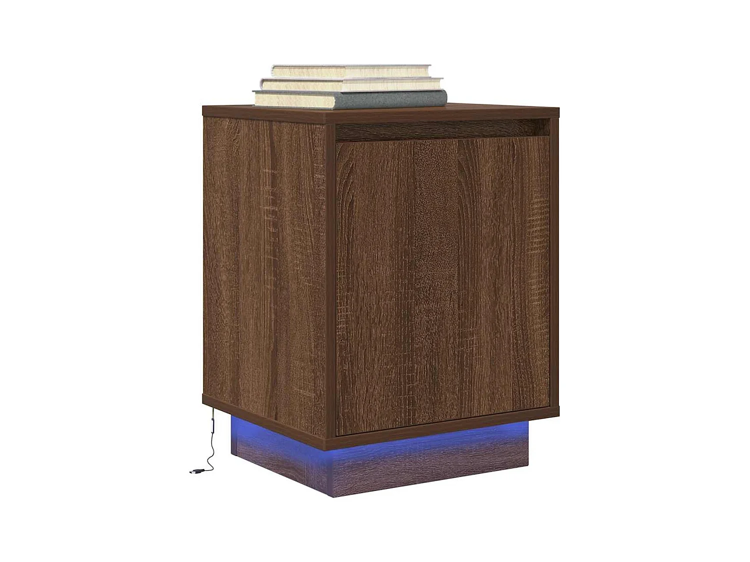 Table de chevet avec lumières LED chêne marron 38x34x50 cm