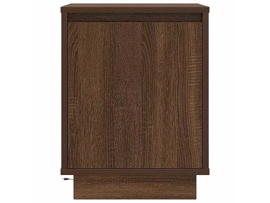 Comodino con Luci LED Rovere Marrone 38x34x50 cm