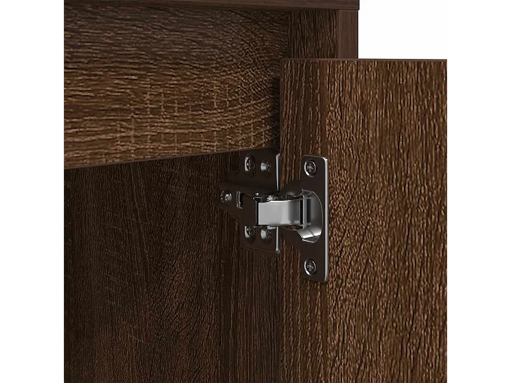 Comodino con Luci LED Rovere Marrone 38x34x50 cm