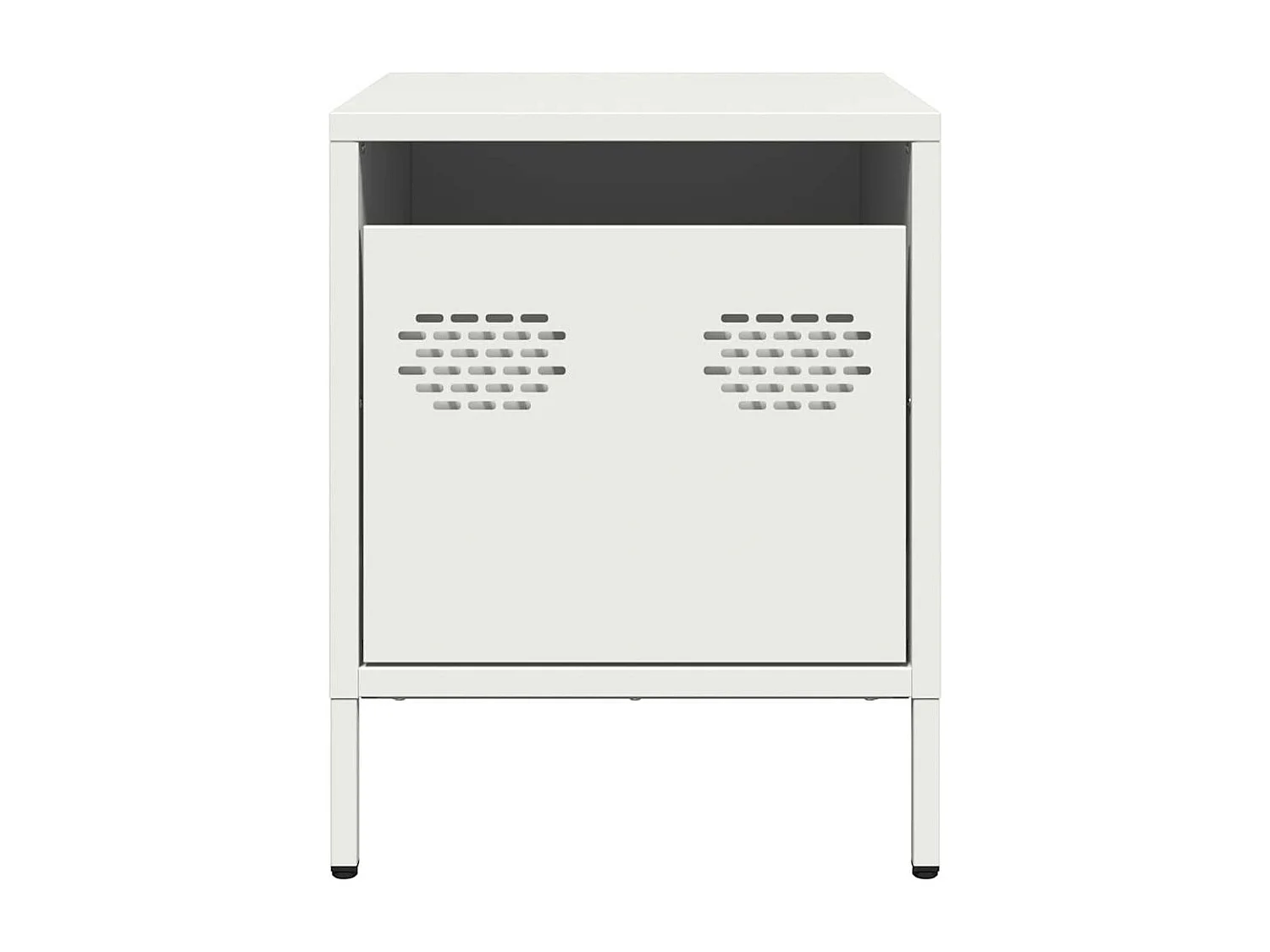 Tables de chevet 2 pcs blanc 35x39x43,5 cm acier