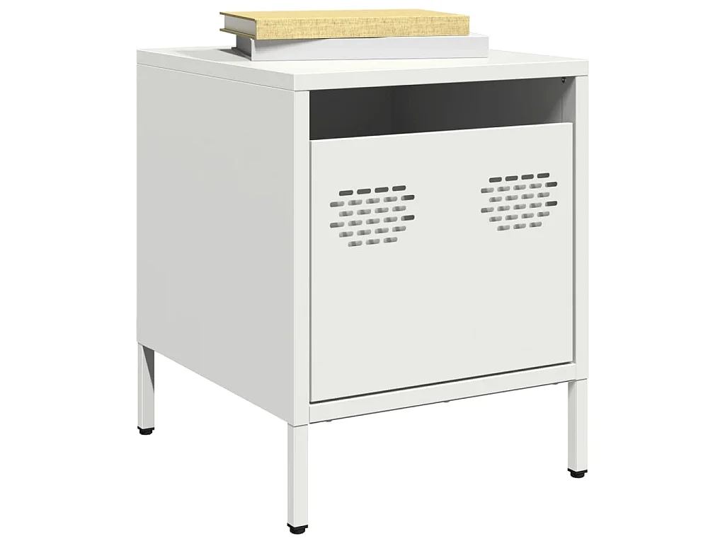 Nachtkastjes 2 st 35x39x43,5 cm staal wit