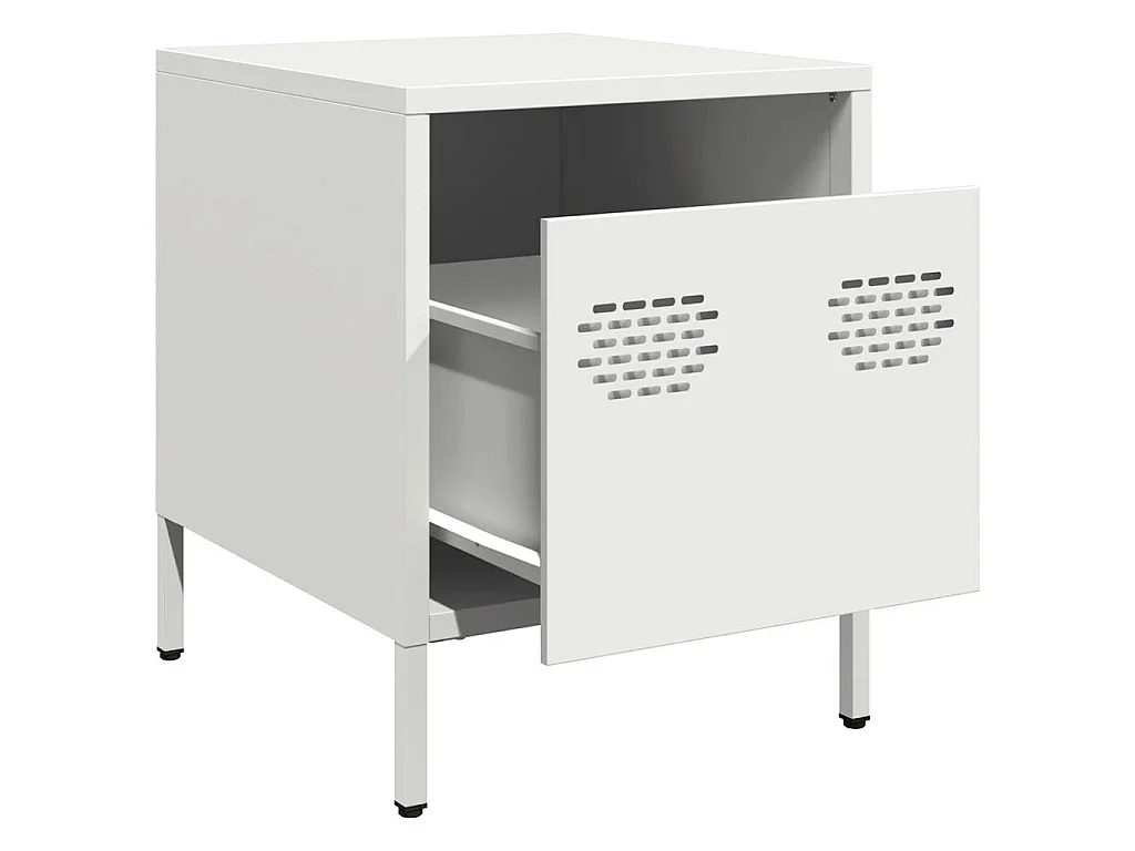 Nachtkastjes 2 st 35x39x43,5 cm staal wit