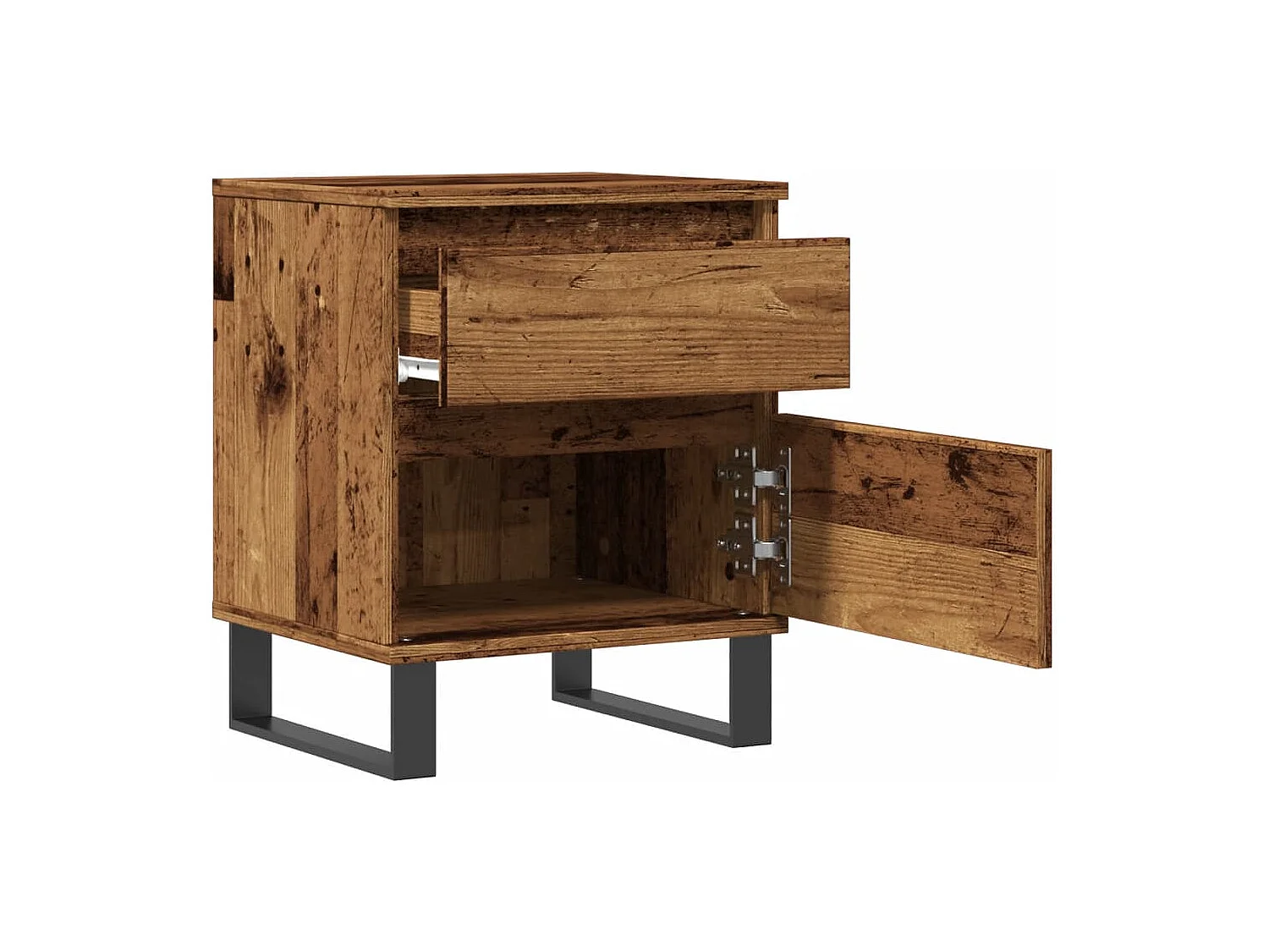 Table de chevet vieux bois 40x35x50 cm bois d’ingénierie