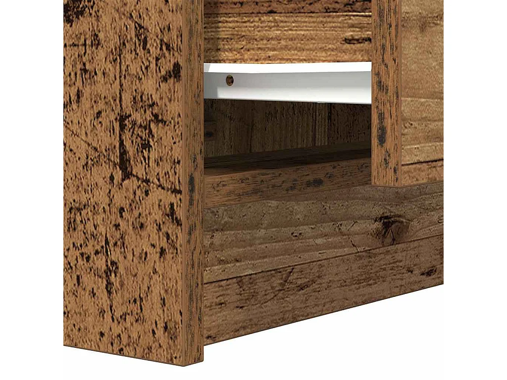 Table de chevet avec 2 tiroirs vieux bois 38x34x80 cm