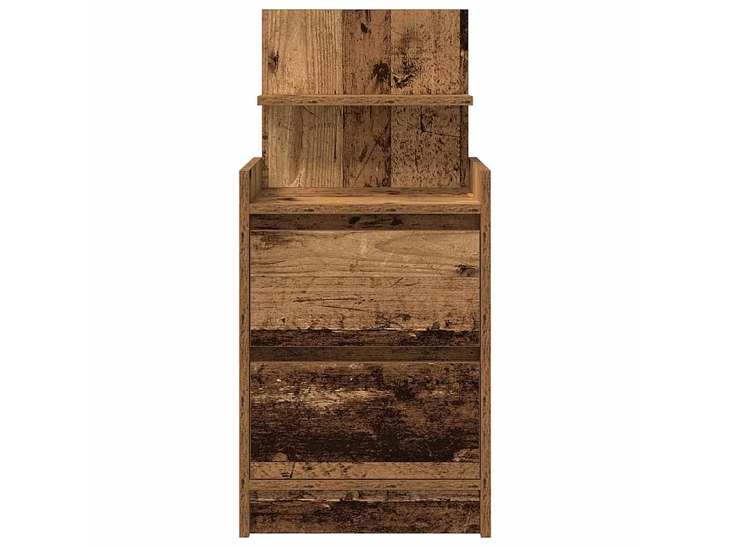 Nachttisch mit 2 Schubladen Altholz-Optik 38x34x80 cm