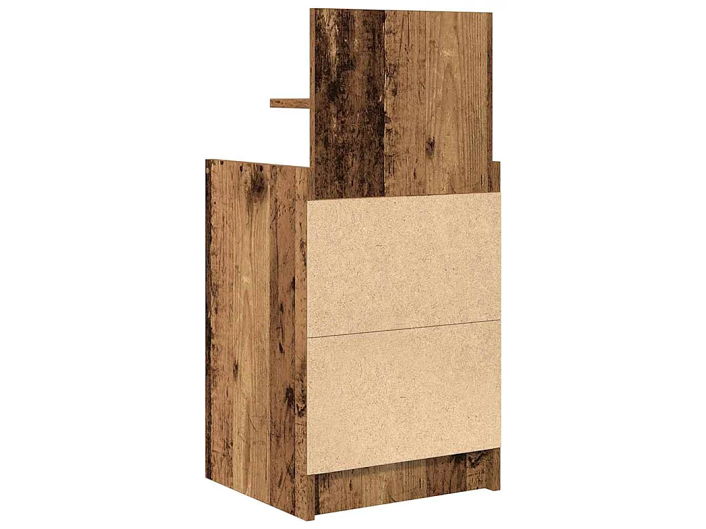 Nachttisch mit 2 Schubladen Altholz-Optik 38x34x80 cm
