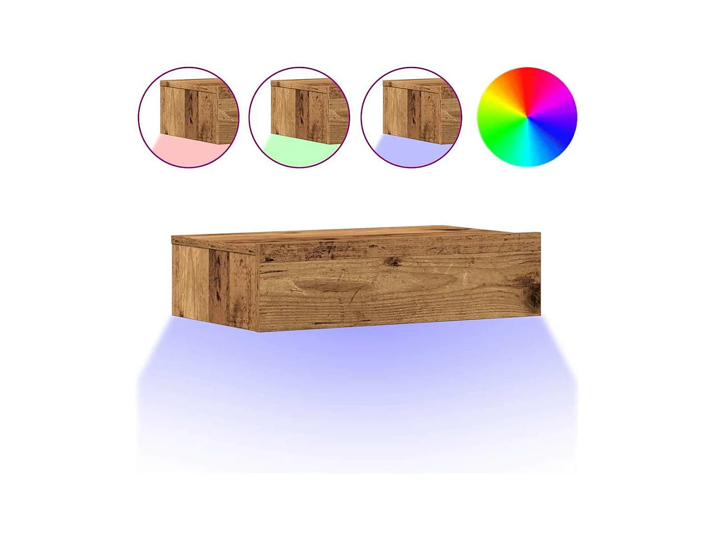 Nachtkastje 60x35 cm spaanplaat oud hout