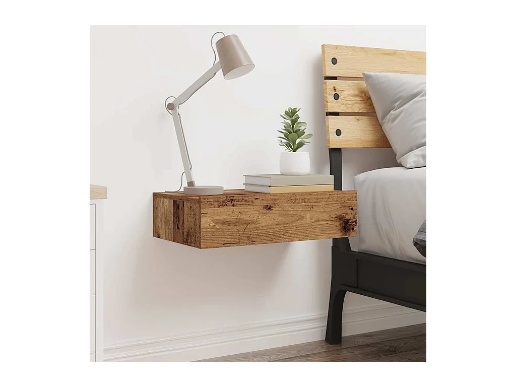 Nachtkastje 60x35 cm spaanplaat oud hout