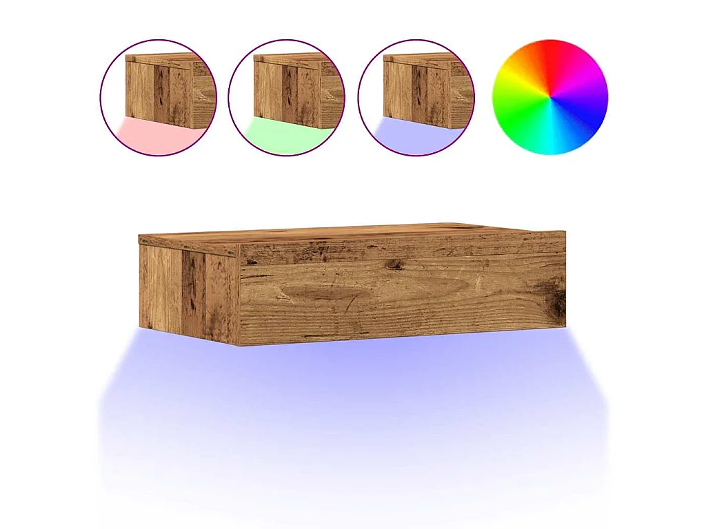 Mesa de cabeceira madeira velha 60x35 cm madeira engenharia